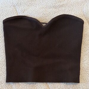Aritzia Sweetheart Ribbed Strapless Crop Top